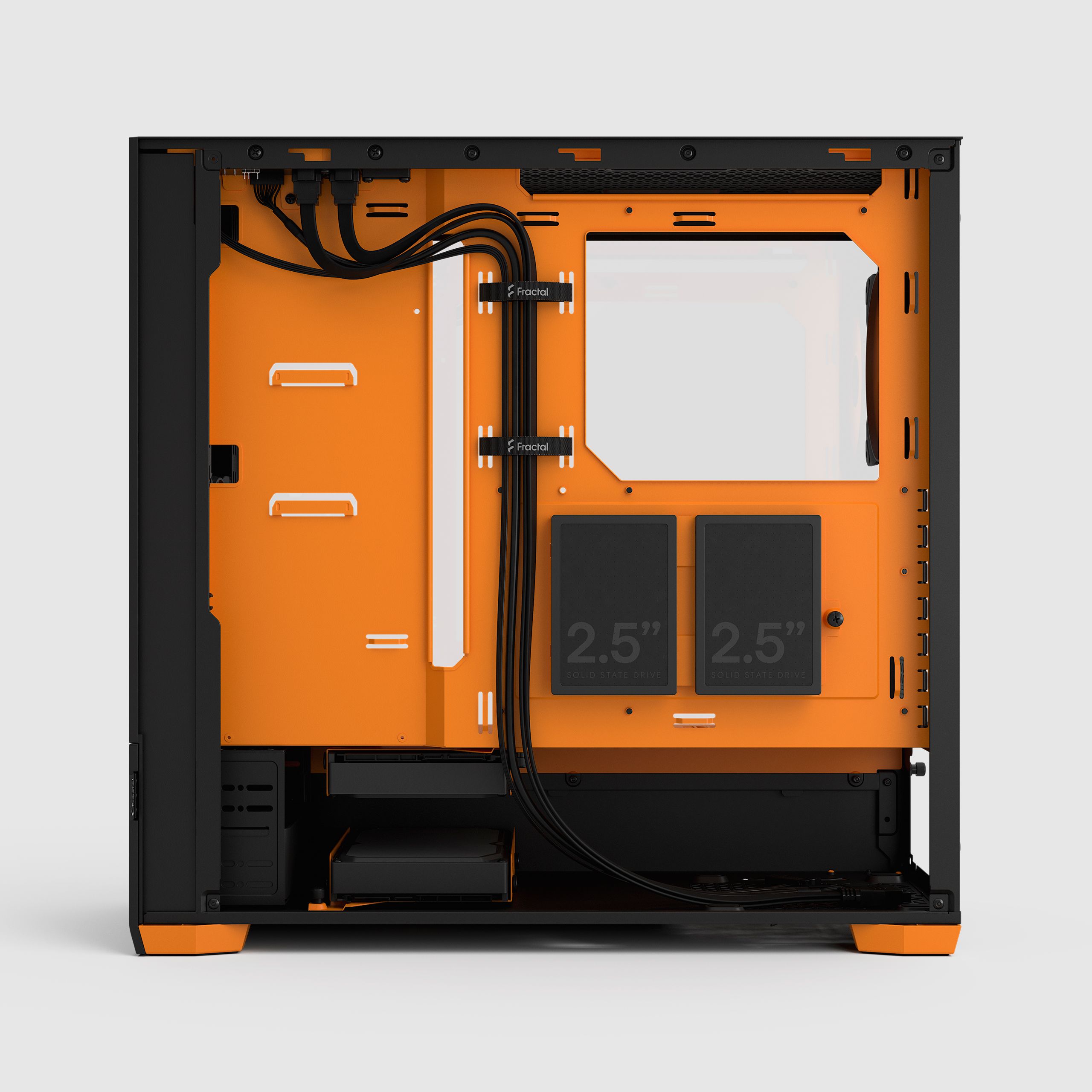 Pop Air RGB Orange Core TG Clear Tint | Fractal Design