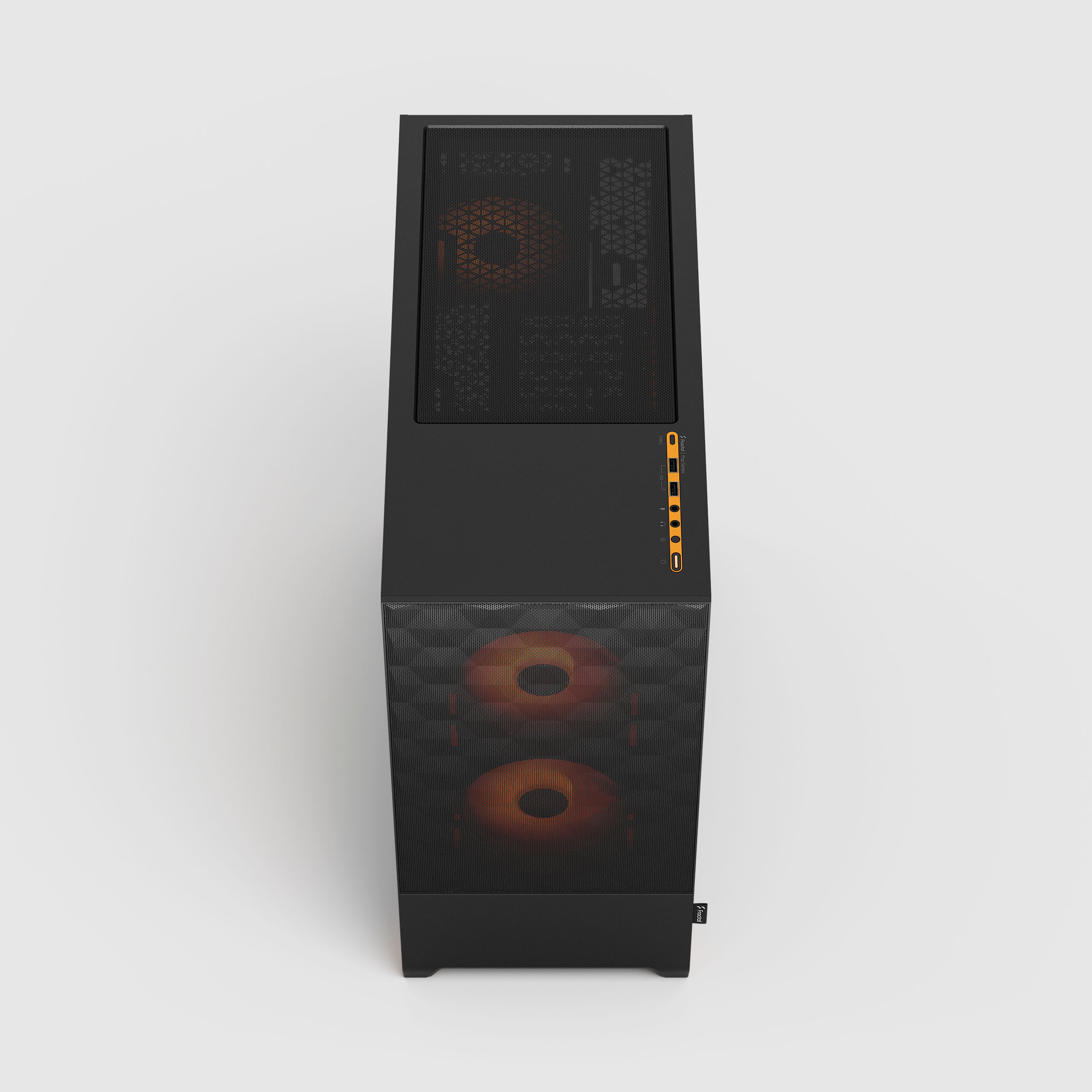 Pop Air RGB Orange Core TG Clear Tint | Fractal Design