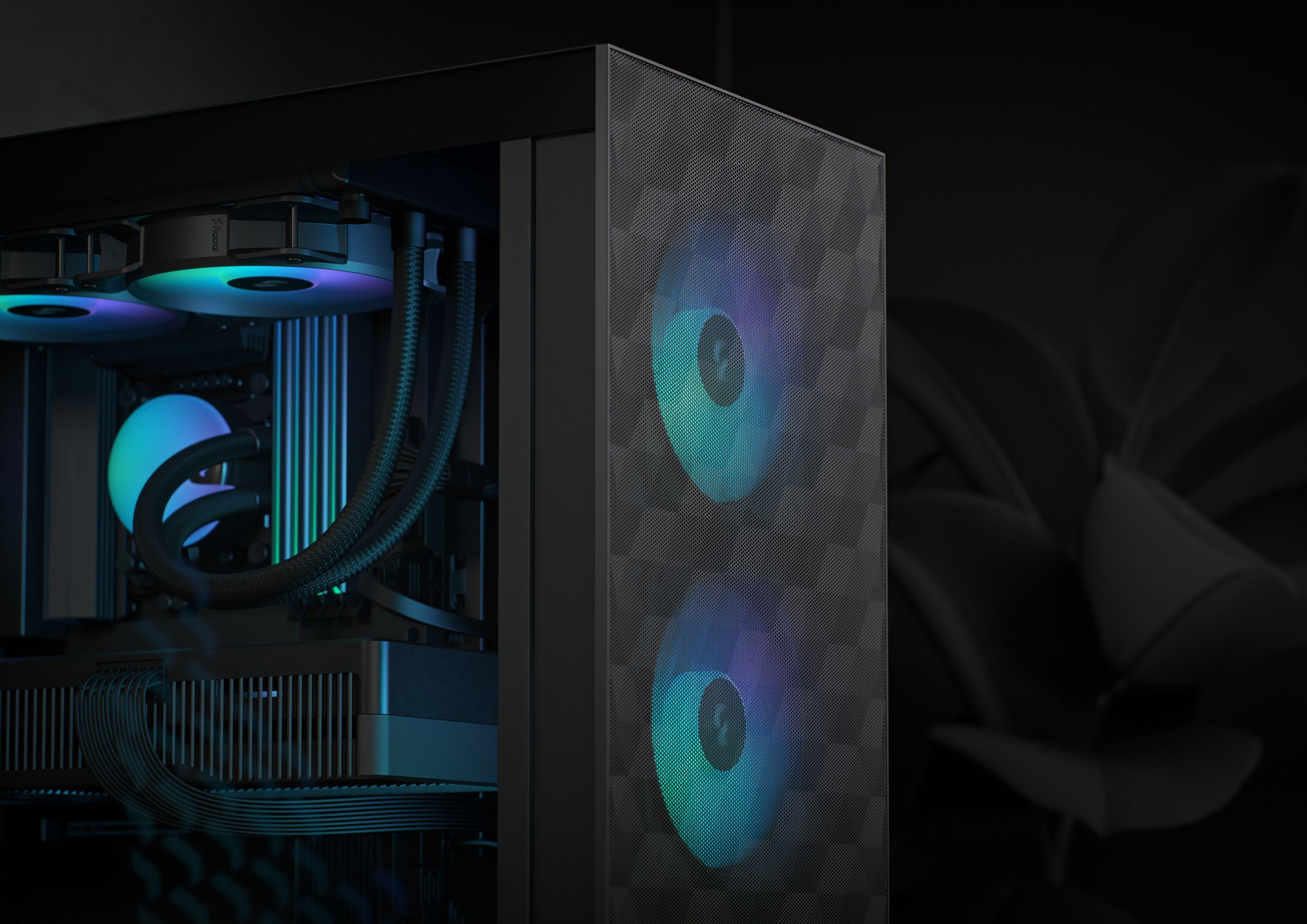 Pop Air RGB Orange Core TG Clear Tint | Fractal Design