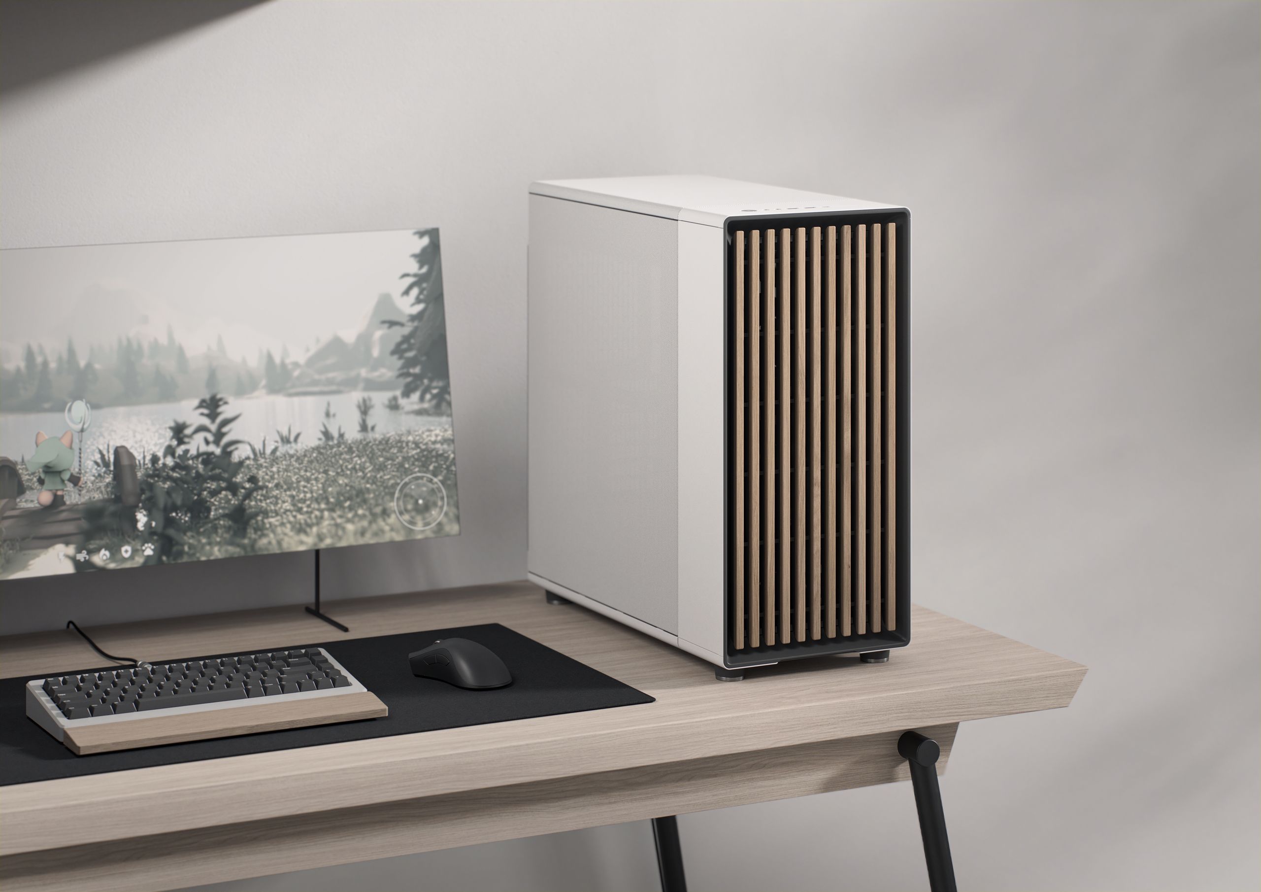 North XL RC Chalk White TG Clear | Fractal Design